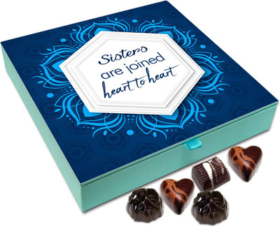 

Chocholik Rakhi Gift Box - Sisters Are Joined Heart to Heart - 9pc Truffles(108 g)