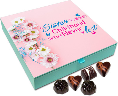 

Chocholik Rakhi Gift Box - A Sister Is a Little Childhood - 9pc Truffles(108 g)