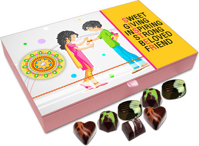 

Chocholik Rakhi Gift Box - Sweet Giving Inspiring Strong Beloved Friend - 12pc Truffles(144 g)