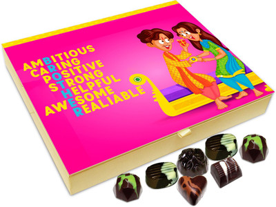 

Chocholik Rakhi Gift Box - Ambitious Caring Positive Strong Helpful Awesome - 20pc Truffles(240 g)