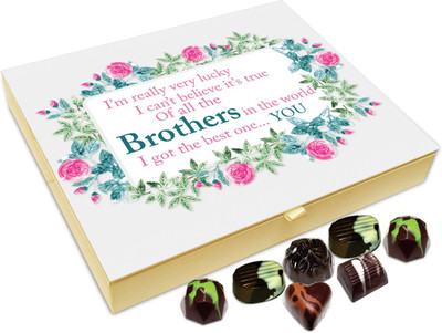 

Chocholik Rakhi Gift Box - I'm Really Very Lucky I Can't Believe - 20pc Truffles(240 g)