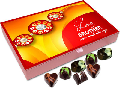 

Chocholik Rakhi Gift Box - Love Brother Now and Always - 12pc Truffles(144 g)