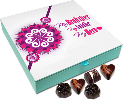 

Chocholik Rakhi Gift Box - My Brother My Soldier My Hero - 9pc Truffles(108 g)