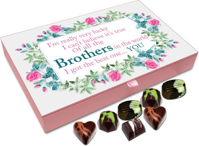

Chocholik Rakhi Gift Box - I'm Really Very Lucky I Can't Believe - 12pc Truffles(144 g)
