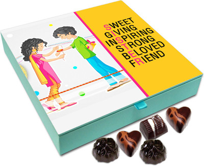 

Chocholik Rakhi Gift Box - Sweet Giving Inspiring Strong Beloved Friend - 9pc Truffles(108 g)