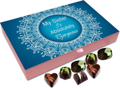 

Chocholik Rakhi Gift Box - My Sister Is Absolutely Gorgeous - 12pc Truffles(144 g)