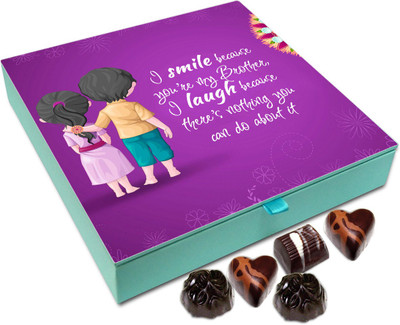 

Chocholik Rakshabandhan Gift Box - I Smile Because You're My Brother I Laugh Because - 9pc Truffles(108 g)