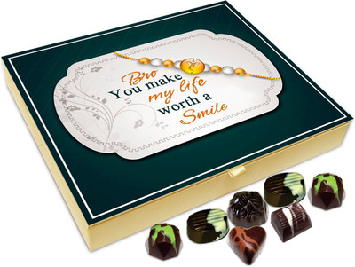 

Chocholik Rakshabandhan Gift Box - Bro, You Make My Life Worth a Smile - 20pc Truffles(240 g)