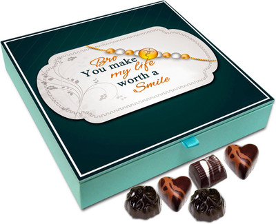 

Chocholik Rakshabandhan Gift Box - Bro, You Make My Life Worth a Smile - 9pc Truffles(108 g)