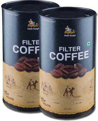

hatti kaapi - South Indian Filter Coffee - Roasted and Ground - Coffee 90% : Chicory 10% -(Pack of 2, 500g) Filter Coffee 500 g(Pack of 2, Chikory Flavoured)