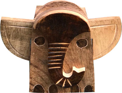 

Asma Wooden Bank For Kids And Adults - Elephant Shape Coin Bank(Brown)
