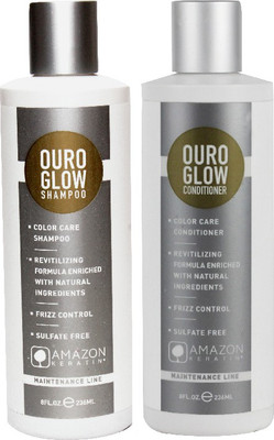 

AMAZON KERATIN combo kit Ouro Glow Shampoo and Conditioner Combo(Set of 2)