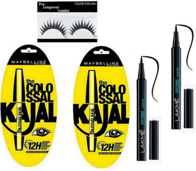 

Pro longwear combo Eyelashes,New York Colossal Kajal Pack Of 2,Eyeconic Kajal 2(Set of 5)