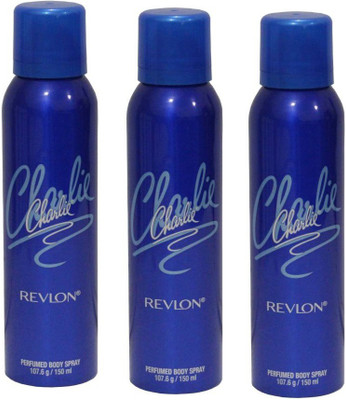 

Revlon Charlie Blue Perfumed Combo Body Spray (450 ml, Pack of 3) Body Spray - For Women(450 ml, Pack of 3)