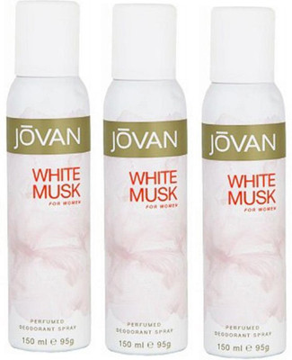 

Jovan White Musk Deodorant Spray - For Girls(250 ml, Pack of 3)