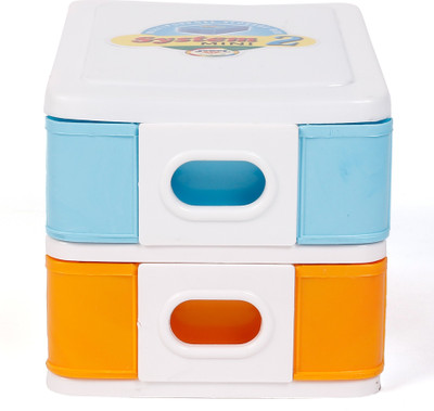 

Jewel Mini System 2 drawer organizer storage box for desk or Table 2 Compartments Plastic Storage Box(Multicolor)