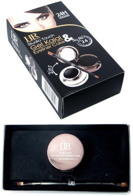 

Hilary Rhoda HR-9999 24H Long Lasting Waterproof 2 In 1 Studio Touch Gel Kajal Eyeliner Cake, 7 g(Black)