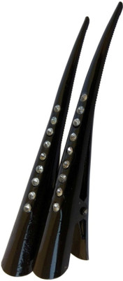 

Pooja Trendz 2 Pcs Black Color Metal Hair Clip European Style Hair Clutcher. Hair Claw(Black)