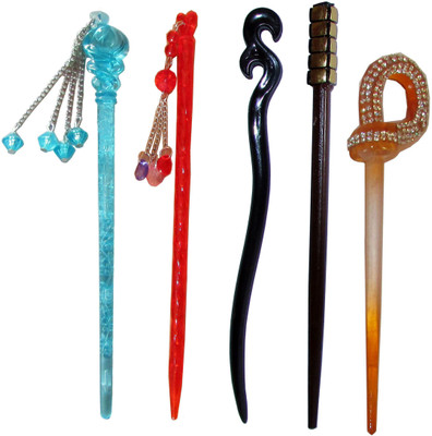 

playwright Combo of Multi Color Juda Sticks Bun Stick(Multicolor)