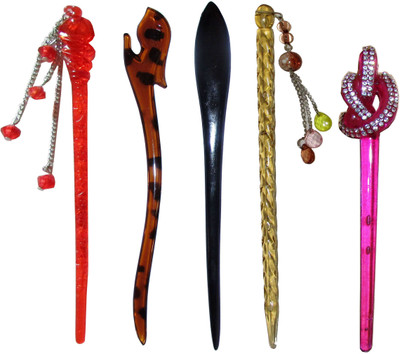 

handkerchief Combo of Multi Color Juda Sticks Bun Stick(Multicolor)