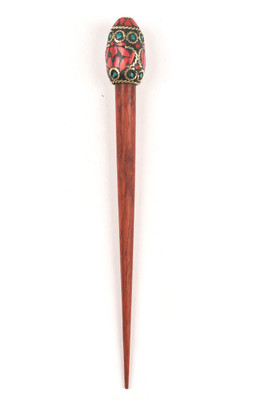 

GypsyJ Tibet Art Brown & Red For Girl and Women Hair Pin(Red)
