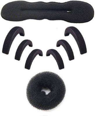 

KashQueen Puff And Donut Bun Maker Hair Accessory Set Hair Accessory Set (Black) Hair Accessory Set(Black)