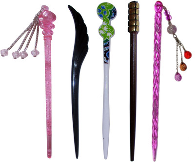

elated Combo of Multi Color Juda Sticks Bun Stick(Multicolor)