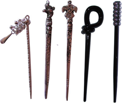 

enmity Combo of Multi Color Juda Sticks Bun Stick(Multicolor)