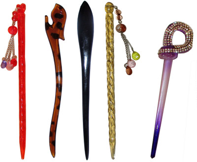 

Caribbean Combo of Multi Color Juda Sticks Bun Stick(Multicolor)
