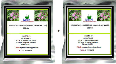 

MGBN INDIGO LEAVES POWDER (HAIR COLOUR-BLACK & CARE) COMBO 500 GM*2 SET Hair Color(Black)