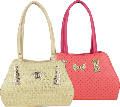 

Fillin Cart Hand-held Bag(Beige, Pink)