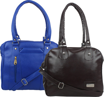 

Fillin Cart Hand-held Bag(Brown, Blue), Blue;brown