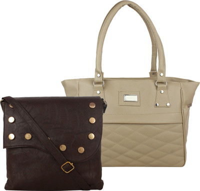

Element Cart Sling Bag(Brown, Beige), Beige;brown