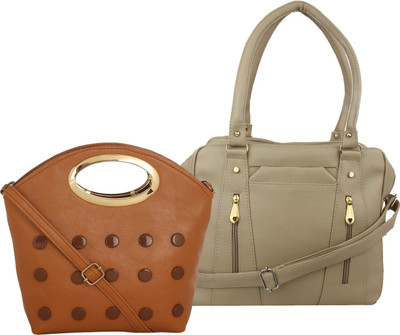 

Element Cart Hand-held Bag(Brown, Beige), Beige;brown