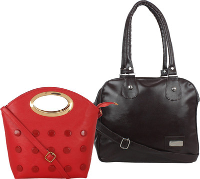 

Element Cart Hand-held Bag(Brown, Red)