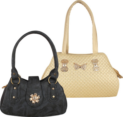 

Element Cart Hand-held Bag(Black, Gold)