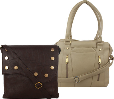

Element Cart Sling Bag(Brown, Beige), Beige;brown
