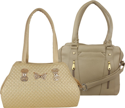 

Fillin Cart Shoulder Bag(Gold, Beige), Beige;gold