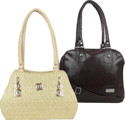 

Element Cart Hand-held Bag(Brown, Beige), Beige;brown