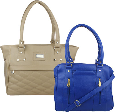 

Fillin Cart Hand-held Bag(Blue, Beige), Beige;blue