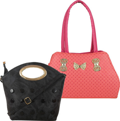 

Fillin Cart Hand-held Bag(Black, Pink)