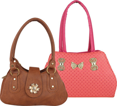 

Element Cart Hand-held Bag(Brown, Pink)