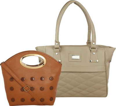 

Fillin Cart Shoulder Bag(Brown, Beige), Beige;brown
