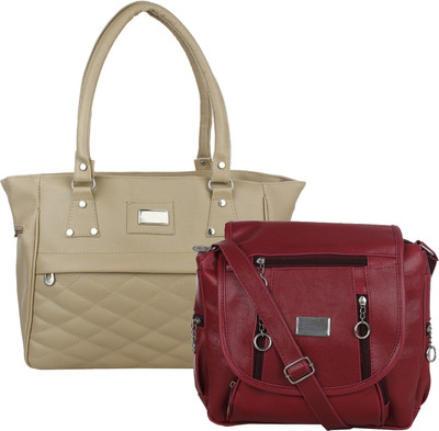 

Element Cart Sling Bag(Beige, Maroon)