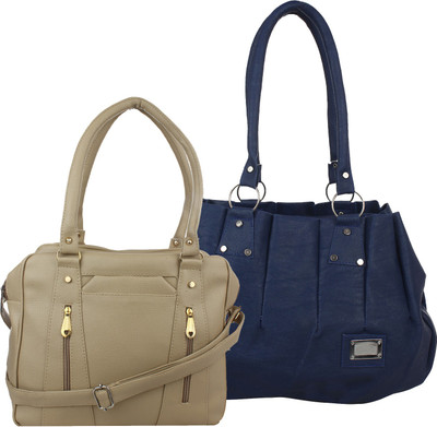 

Element Cart Hand-held Bag(Blue, Beige), Beige;blue
