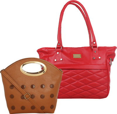 

Element Cart Hand-held Bag(Brown, Red)