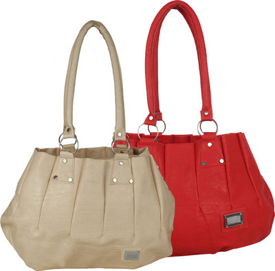 

Fillin Cart Shoulder Bag(Red, Beige), Beige;red