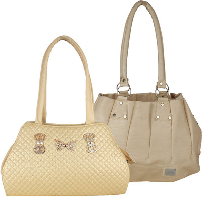Fillin Cart Hand-held Bag(Beige, Gold)