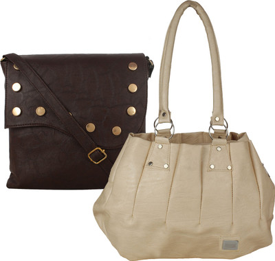 

Fillin Cart Sling Bag(Brown, Beige), Beige;brown
