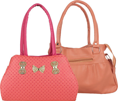 

Element Cart Hand-held Bag(Pink, Tan)